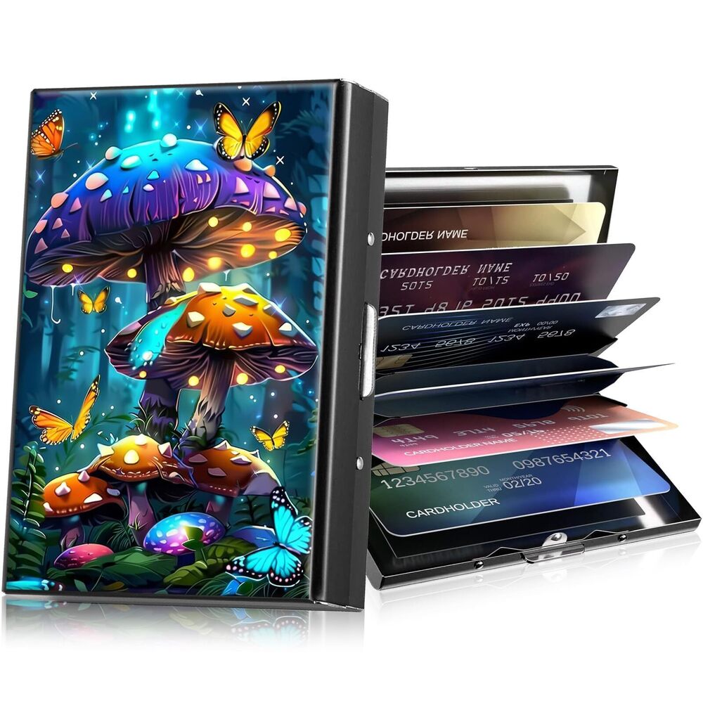 8735 Metal Wallets,Small Credit Card Holder Ladie Wallet with 6 Card Slots
